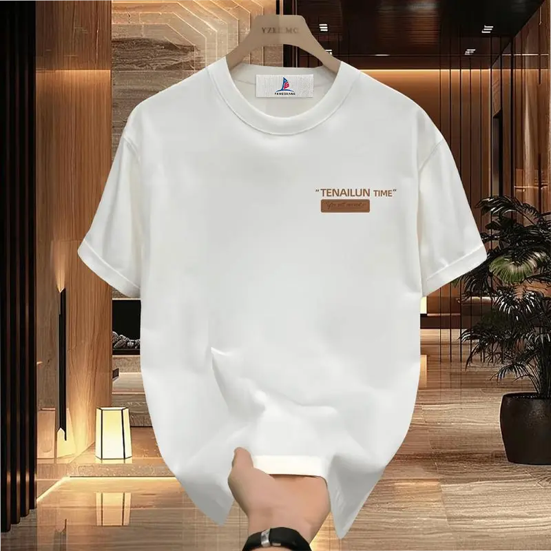 New casual round neck pure cotton material unisex printed T-shirt