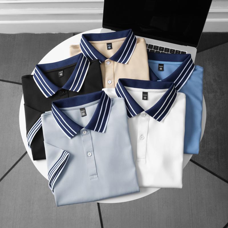   DEAL MỞ BÁN  OMP18 Combo 2 áo polo Omen phối bo cổ sọc trẻ trung sang trọng vải thun cá sấu co giãn tốt 