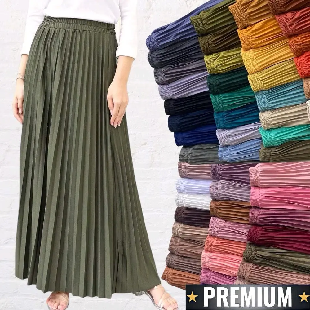 ROK PLISKET BAHAN HYGET• Rok Panjang•  Bawahan Plisket•Rok Premium Wanita Kerja• Formal Nyaman