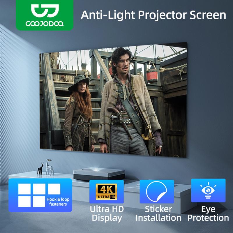 Màn hình máy chiếu GOOJODOQ HD chống chói hỗ trợ chất liệu rách 2K/4K