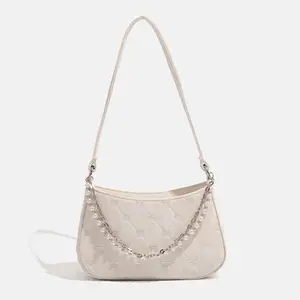 Tas Bahu Wanita Pearl Chain Elegan Aesthetic Shoulder Bag Lucu Premium