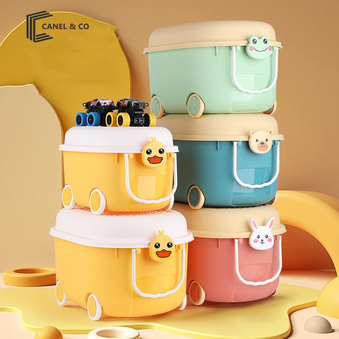 Container Box Biru Roda Promo CANEL & CO Kotak Penyimpanan Mainan Storage Box Dengan Roda ...