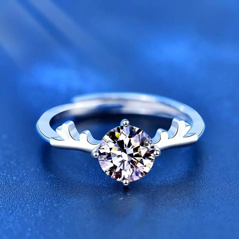 ELK 1 Carat Moissanite Ring for Women - Jewelry Gift For Her