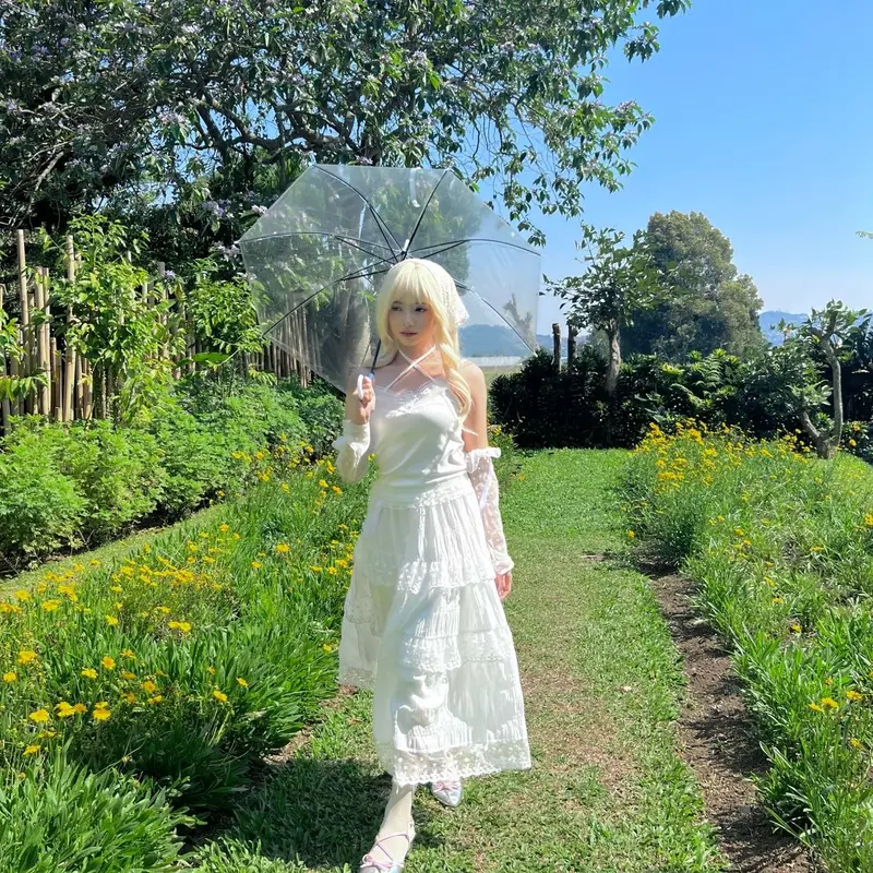 Juliette white tiered long skirt 3