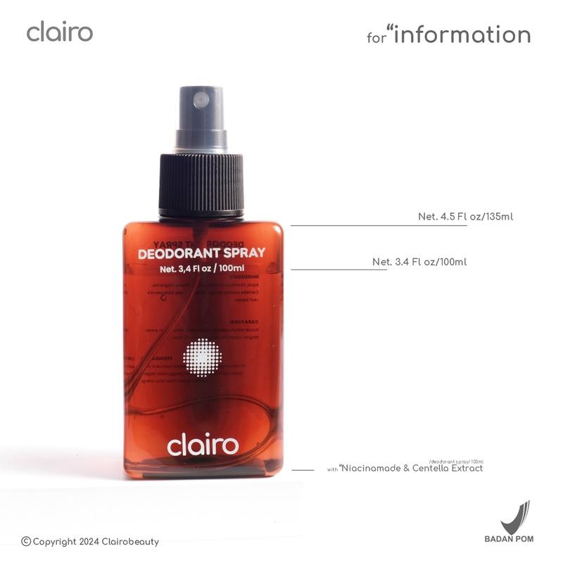clairo - Natural Deodorant Spray Tawas Ruby Cake With Niacinamide & Centella Extract 100ml deodorant tawas 2