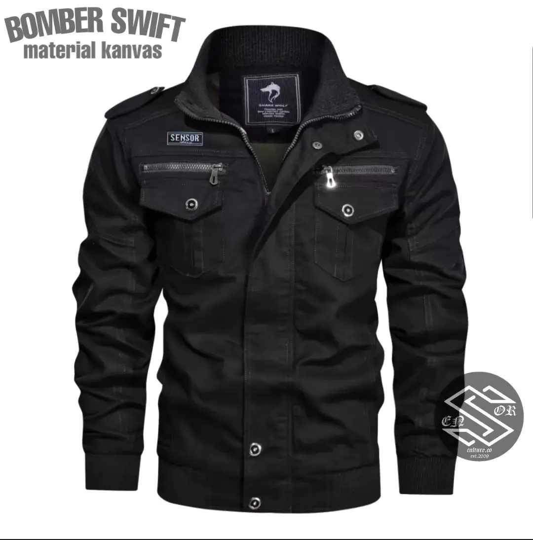 Jaket Bomber Swift Kanvas Drakon Pria (B)