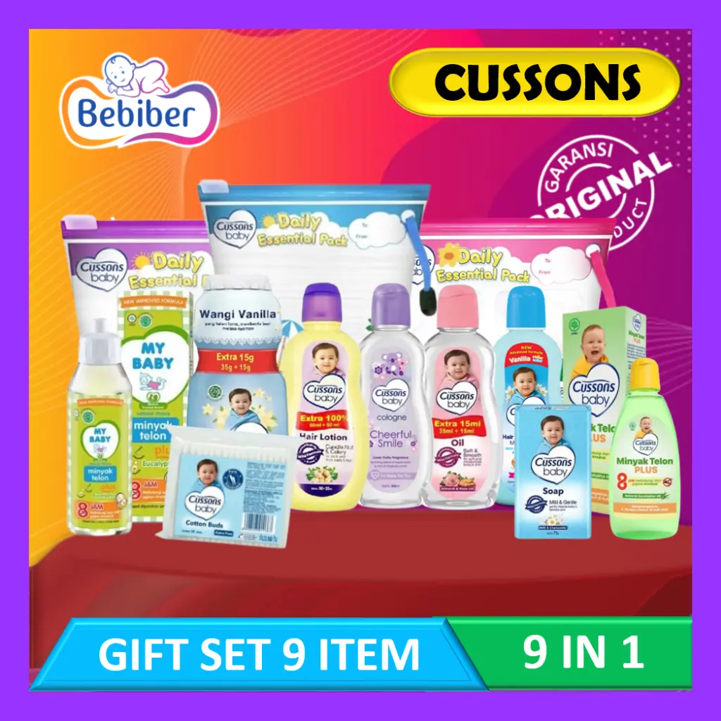 Cussons Gift Set 9 in 1 / Kado Bayi / Set Paket Hadiah / Gift Pack Set / Essential Pack / Gift Bag