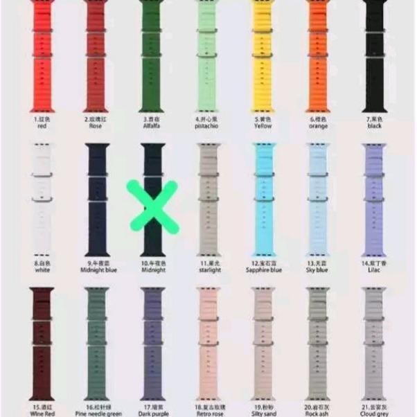Strap Ocean untuk Watch IWO HW 49 45 44 42mm Tali Jam Tangan Ocean Band Single Silicon Premium 4