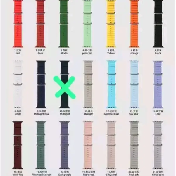 Strap Ocean untuk Watch IWO HW 49 45 44 42mm Tali Jam Tangan Ocean Band Single Silicon Premium 4