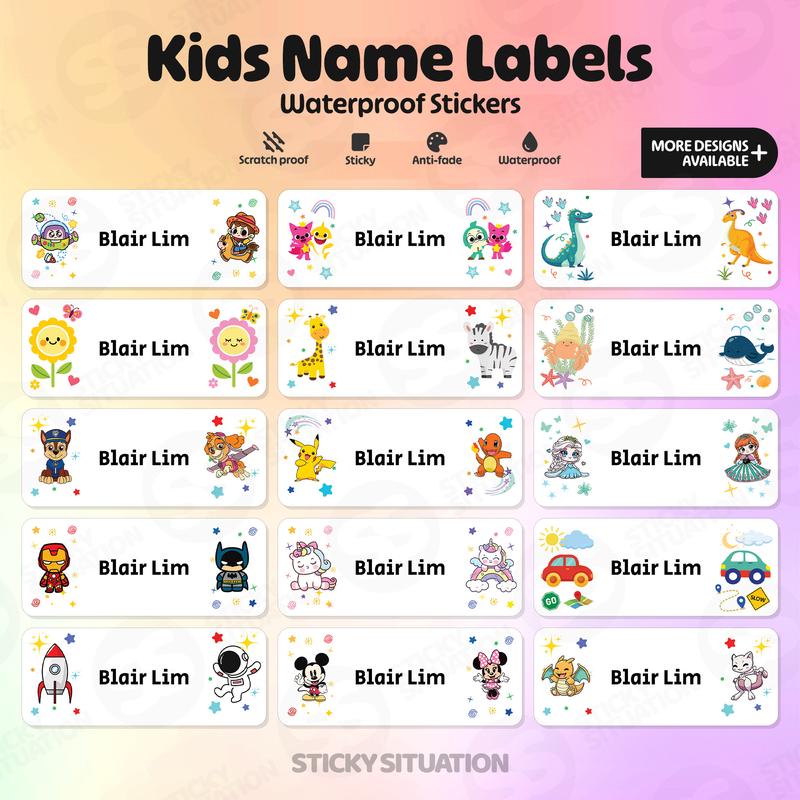 Label Sticker For Names Custom Name Labels | Multiple Names Mini | Waterproof Label Stickers ...