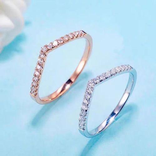 【#7】V shape Moissanite sterling S925  Rings 1