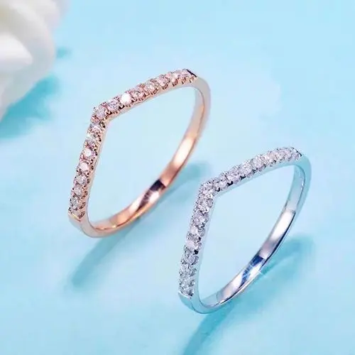 【#7】V shape Moissanite sterling S925  Rings 1