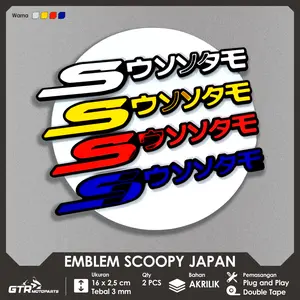 [COD] GTR Emblem Scoopy Japan 2 PCS Timbul 3D Logo Aksesoris Motor Scoopy Jepang