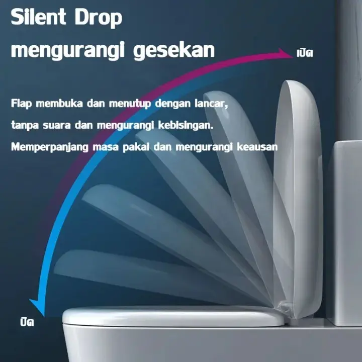 Instalasi cepat CHENGJIA Tutup Closet Duduk 5 lapisan tebal Cocok untuk semua toilet Tidak akan kuning Penutup lambat Mudah dipasang(Tutup wc duduk Toilet Cover Tutup closet wc jongkok Tutup kloset duduk Tutup toilet duduk) 7