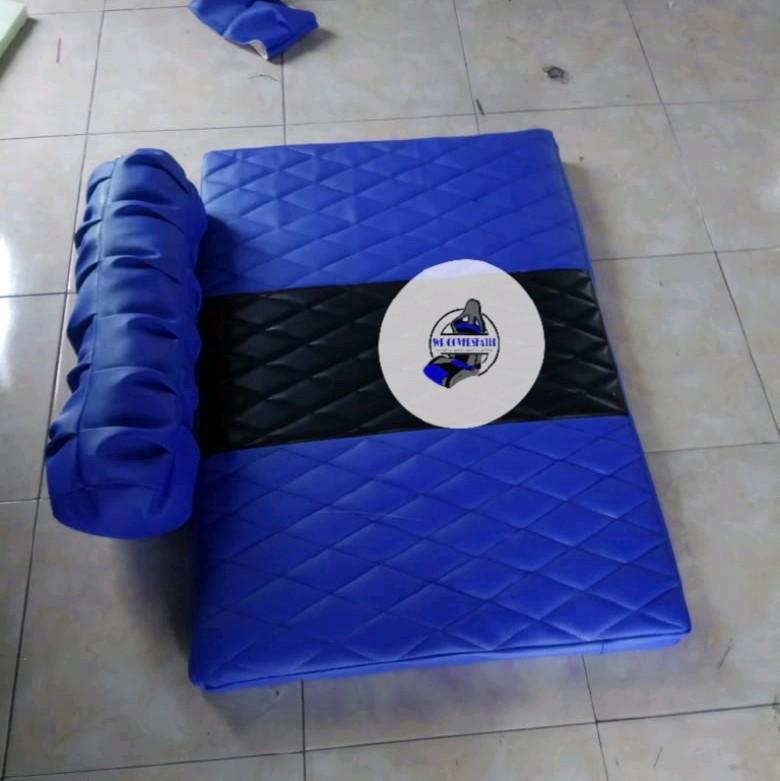 matras kasur +guling pengganti sandaran kiri mobil truk dan pickup ukuran L80cm T60cm tebal busa 5-6 cm terlaris Camping 2