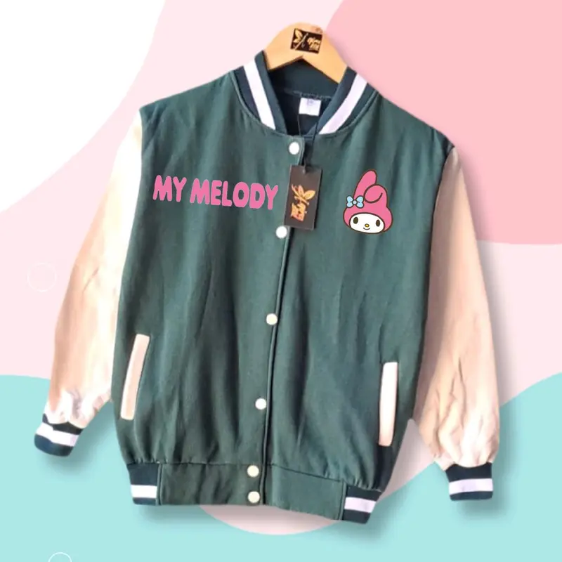 Jaket Varsity Anak Perempuan My Melody Pink Kece Usia 3 5 6 7 8 9 10 Tahun 3
