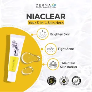 NIACLEAR Derma XP  4% Niacinamide, Tranex Peptides, Sodium Hyaluronate 15g glycore acid Salep Flek jerawat glowing untuk pelicin krim wajah moisturizer serum Pelembab acne gel cream 8% brightening bersih