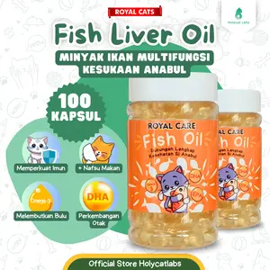 ROYAL CARE FISH OIL 100 pcs - Minyak Ikan Premium Vitamin Bulu Imun Kucing Anjing - Vitamin Kitten Puppy Anak Kucing ANnjing