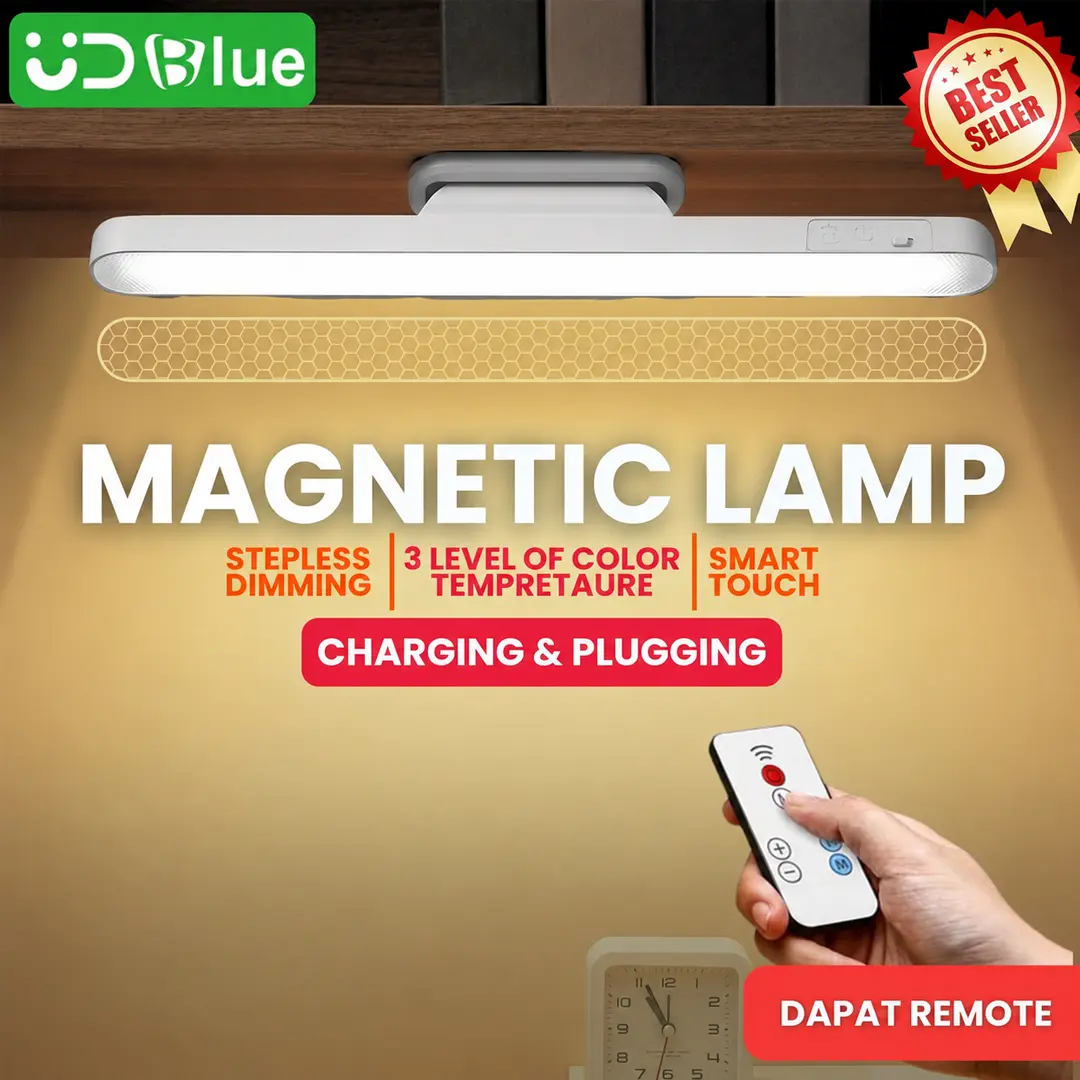 【FREE REMOTE】UUDBLUE Lampu Dinding Magnetic 3in1 LED Wireless Tanpa Kabel Magnet Portable Fitur Sentuh 3 Pencahayaan DL09