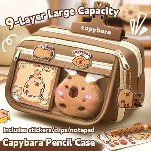 Kotak Pensil Korea Jumbo Aesthetic - Tas Alat Tulis Multi Sekat Kapasitas Besar dengan Desain Pastel Instagramable‌