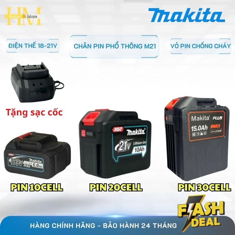  Pin 10cell 20cell 30cell Makita 21v Chân Pin Phổ Thông M21 4CM Cho Máy Khoan Quạt Tích Điện Có Đèn Báo Pin 