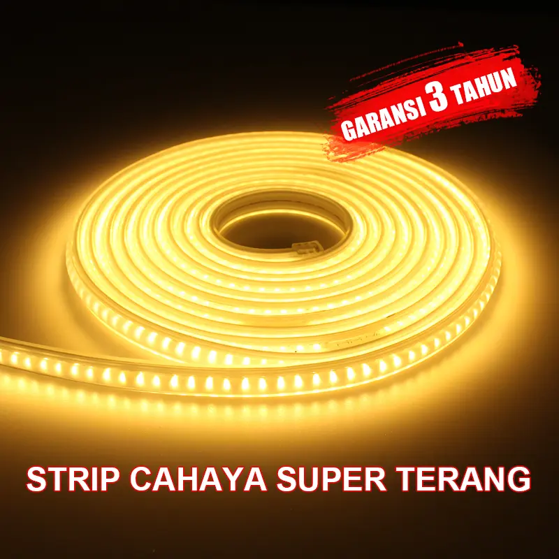Strip lampu LED strip lampu ruangan 220V super terang lampu neon sangat terang 10m 20M Kuning Putih Rak