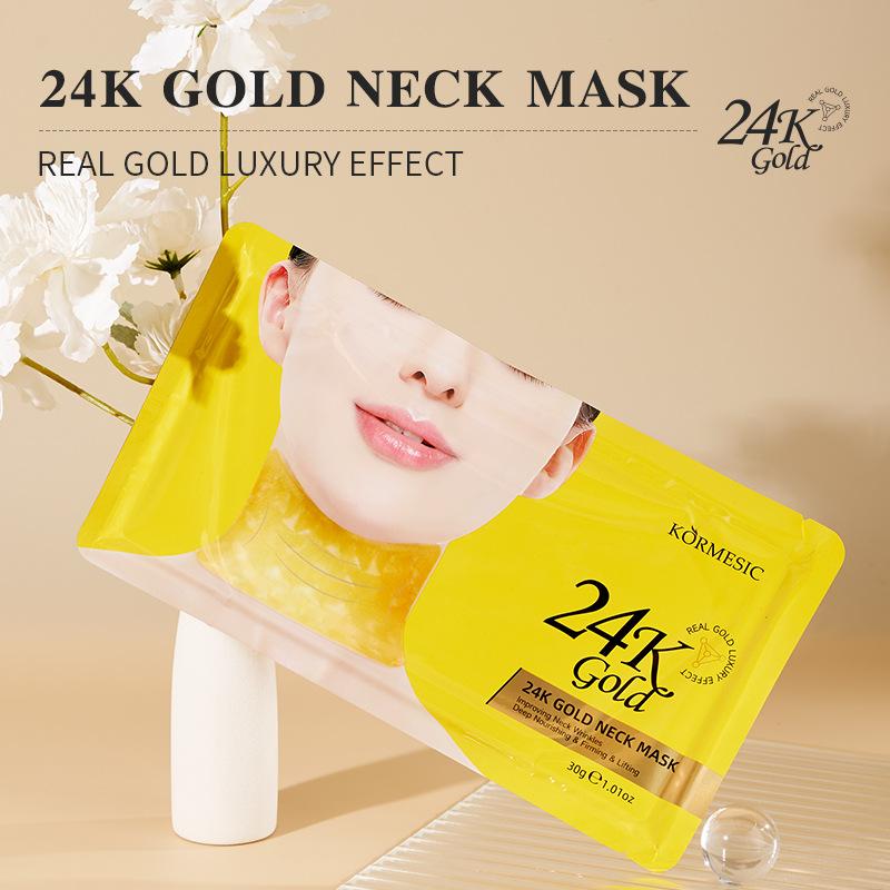 Product Introduction of KORMESIC24K Gold Essence Moisturizing Neck Mask 5 pieces 0