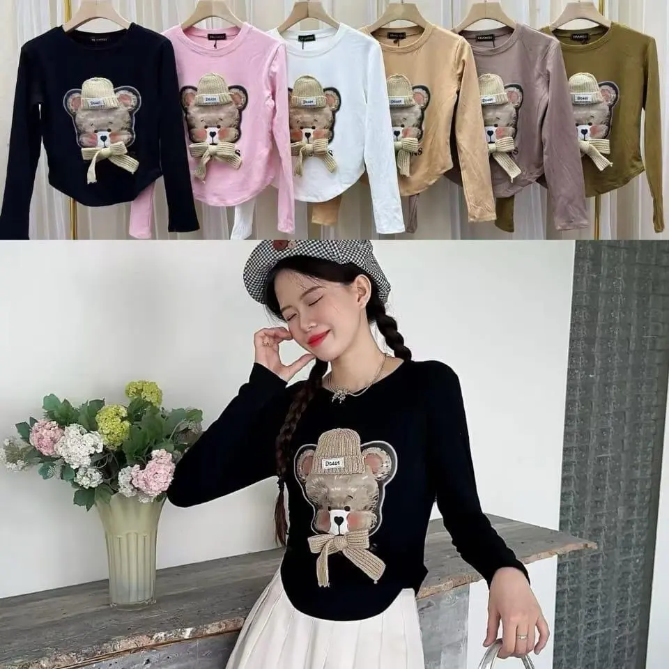 Atasan wanita kaos crop okta motif timbul kekinian