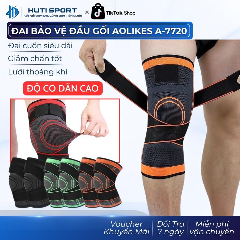 Bảo Vệ Đầu Gối Có Đai Cuốn Aolikes AL7720 Băng Quấn Bó Gối Thể Thao Tập Gym Bóng Chuyền Bóng Đá 1 Chiếc