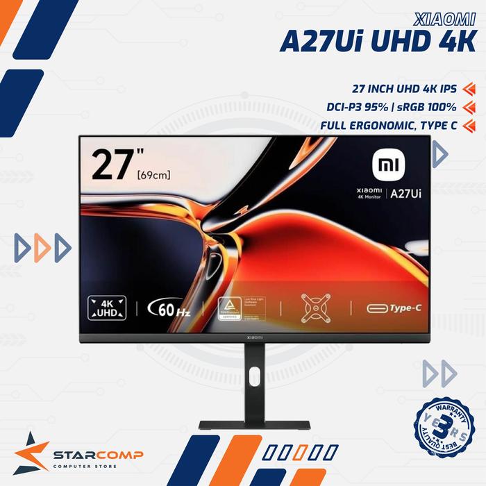 Gambar Xiaomi A27Ui 27 Inch UHD 4K IPS 60Hz Monitor LED dari Starcomp Semarang Kab. Banyumas Tokopedia