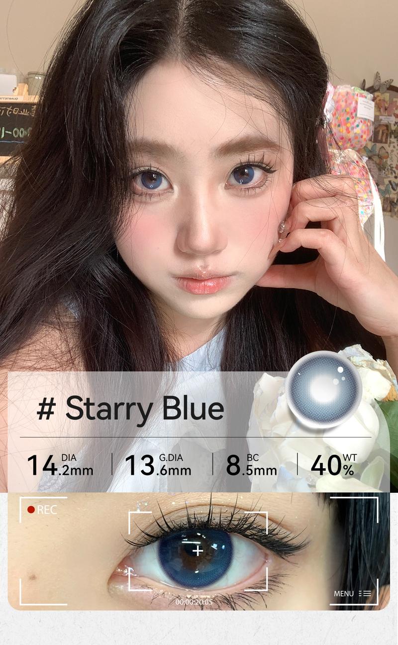 Product Introduction of Kính áp tròng mềm màu xanh lam, starlens, 2 miếng, được sử dụng trong 6 tháng, với lớp học 0-8, Đường kính 14,2 / 14,5mm 4