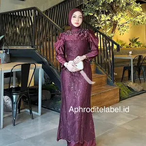 Diandra dress gamis pesta seragam dress kondangan bridesmaid  Mewah Wanita Gaun  Formal Panjang