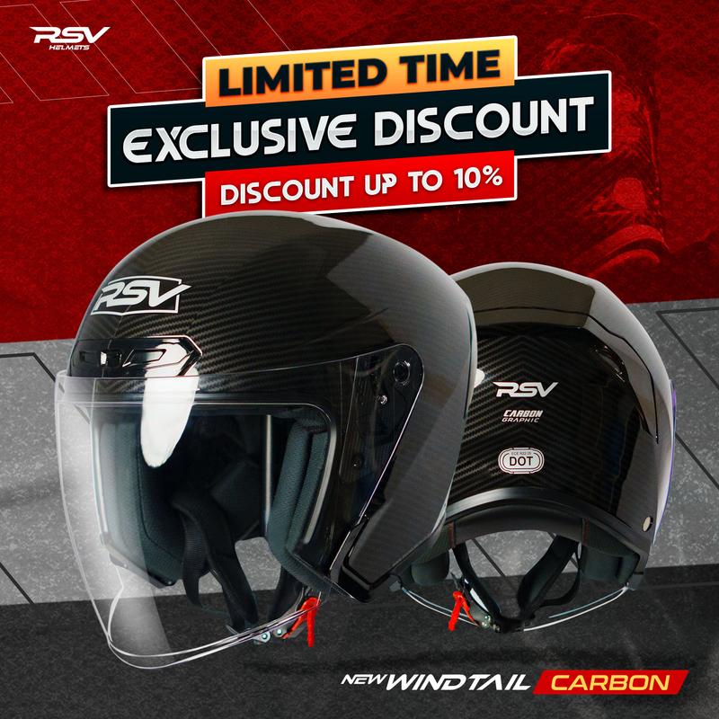 HELM Half Face RSV NEW WINDTAIL CARBON GLOSSY  Motorcycle 1