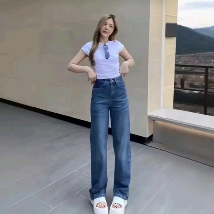 Celana  Panjang Gombrong/Celana Baggy jeans Whisker/Celana Gombrong Jeans Loose Pants/Jelas Wide Leg Whisker Pria/Wanita Tebal Nyaman Panjang Distro (Unisex)