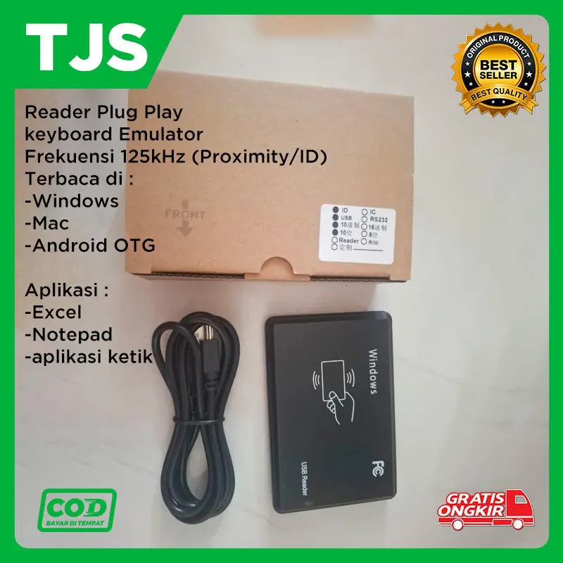 RFID USB Card Reader Proximity 125 KHz ID Contactless EM4100 EM4001 125KHz Plug Play
