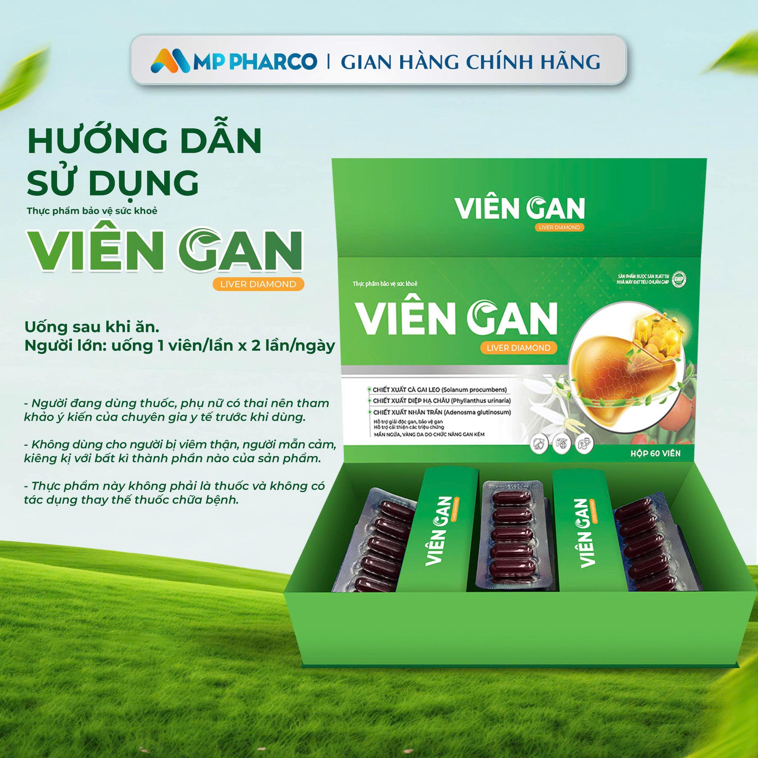 MP18 TPBVSK VIÊN GAN LIVER DIAMOND -Hỗ Trợ Giải Độc Gan,Mát Gan ,Bảo Vệ Gan, Mẩn Ngứa Vàng Da do chức năng gan kém ,hộp 60 viên