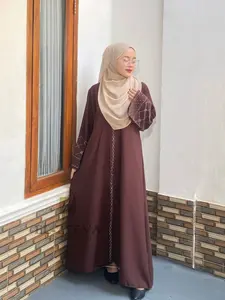 ABAYA ARAB Umarah ABAYA Resleting Depan Full Sampai Bawah Bahan Arabian Wolpeach Gamis Syari Desain Elegan Nyaman untuk Berbagai Kesempatan