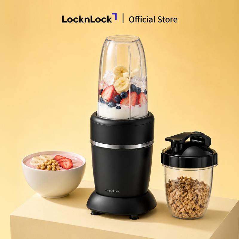 Máy xay sinh tố LocknLock blender EJM452BLK màu đen - 2 bình đựng 950ml và 500ml, xay đá và chống trượt