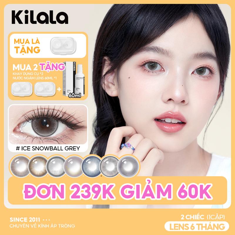  Kính áp tròng Kilala lens 6 tháng màu Đen Nâu Lam Tím Hồng DIA 14.2-14.5mm lens giãn vừa màu sắc nhẹ nhàng tràn đầy khí chất Nữ 