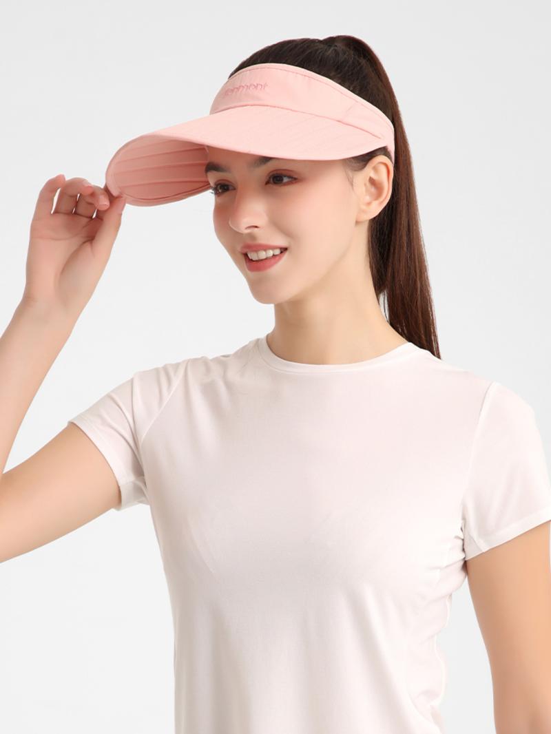 Product Introduction of Fashion Summer Barbie Powder Solid Color Women's Sun Hat, Foldable Storage Empty Top Visor Hat, Breathable Quick Drying Fabric, Outdoor Yoga, Cycling, Running Hats 0