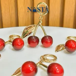 Nasta Bag - Gantungan tas/ bag charm variasi cherry,Pompom & Boneka beruang