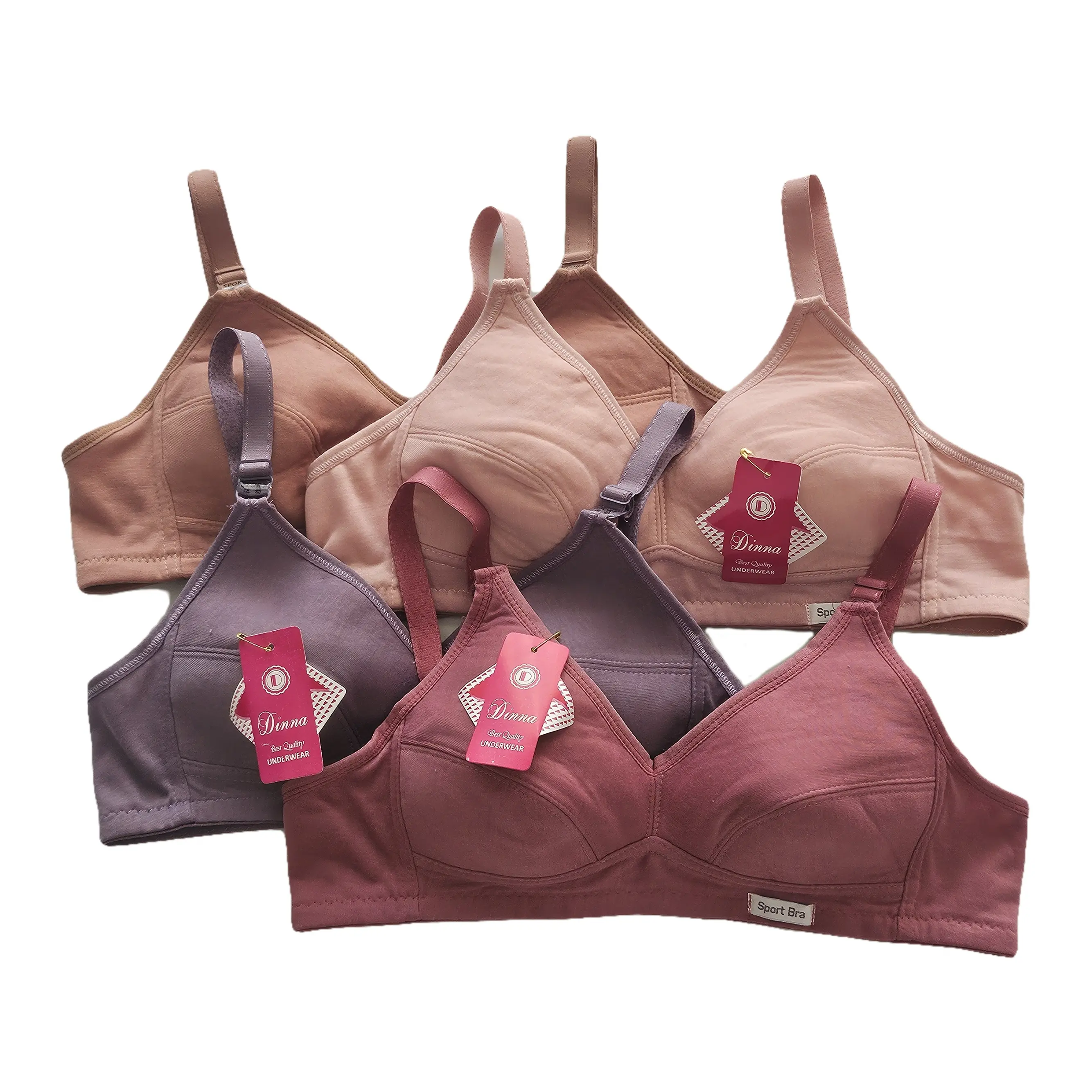 3pcs dan 6pcs Sportbra Nyaman dipakai Harian Bra Bh Wanita Dewasa Katun Lembut Tanpa Busa Tanpa Kawat Size 34-42 Sport