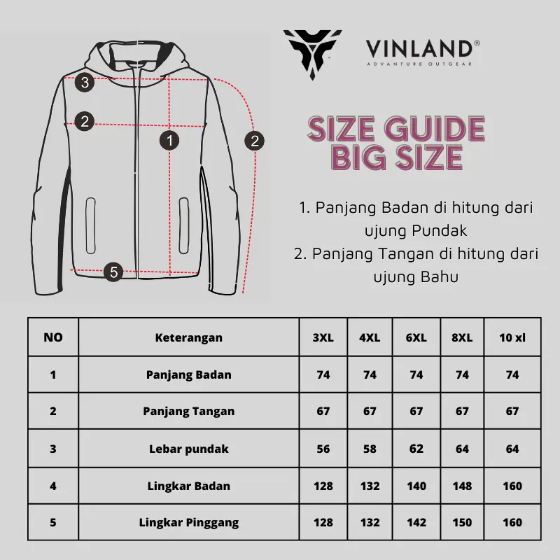 Jaket Big Size Pria Jumbo  3XL 4XL 5XL 6XL | Anti Air Taslan Polyester Model Resleting | Jacket Vinland Aerglo 8
