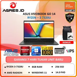 ASUS VIVOBOOK GO 14 E1404FA RYZEN 3 7320 8GB 256GB W11+OHS 14.0 FHD VIPS