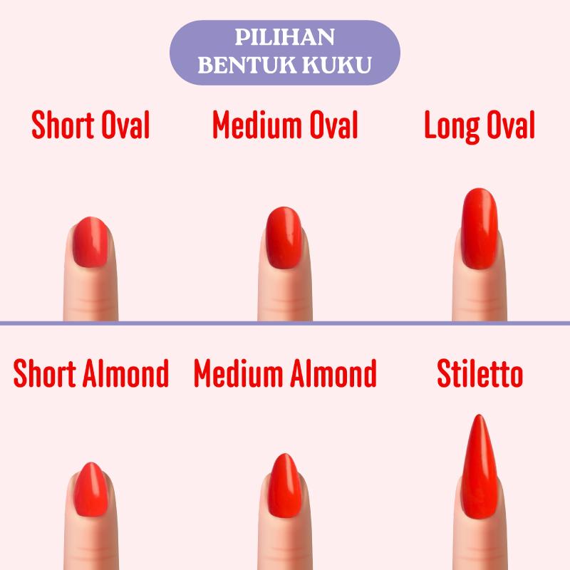 Kuku palsu/ nail art/ press on nails cat eye warna red jelly FREE toolkit 4