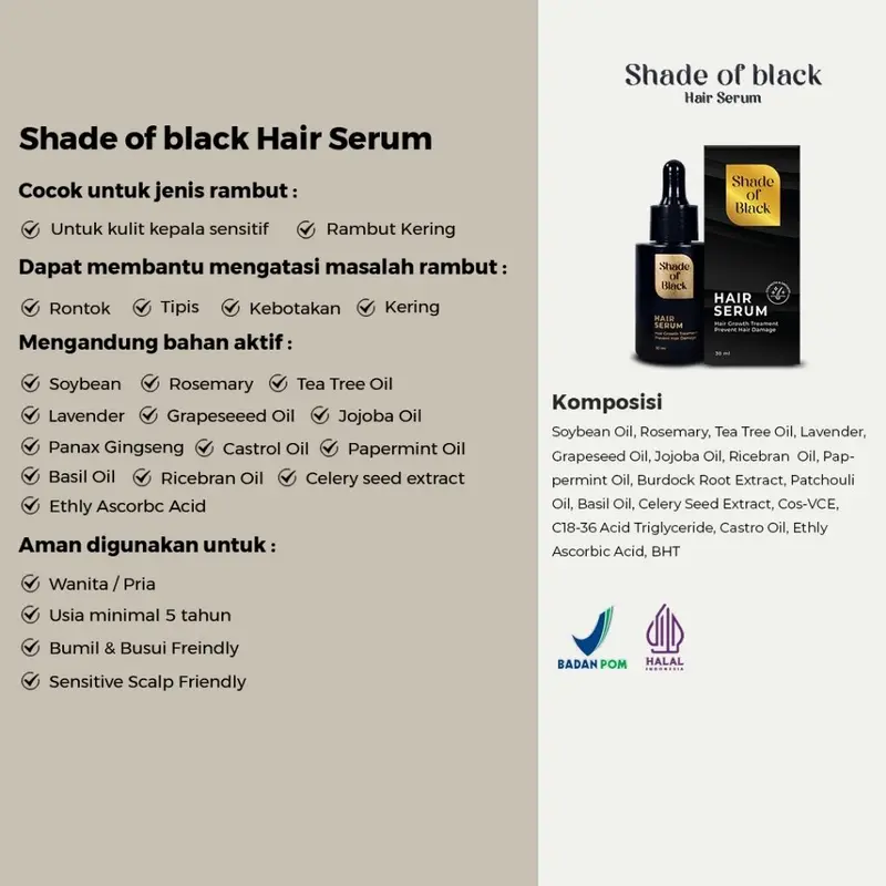 Hair Serum Shade Of Black | Menyehatkan kulit kepala dan merangsang pertumbuhan rambut 1