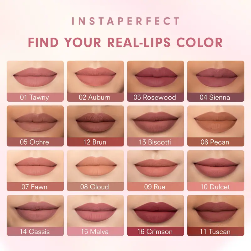 Instaperfect Suede Lip Matte (MLBB Nude Lip Cream, Cover Blurry, Transfer Resistant) 3