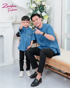 Azkia - Ashka Koko Dewasa dan anak Katun || Kemeja koko Simpel Elegan || Kemko Terbaru Sarimbit series