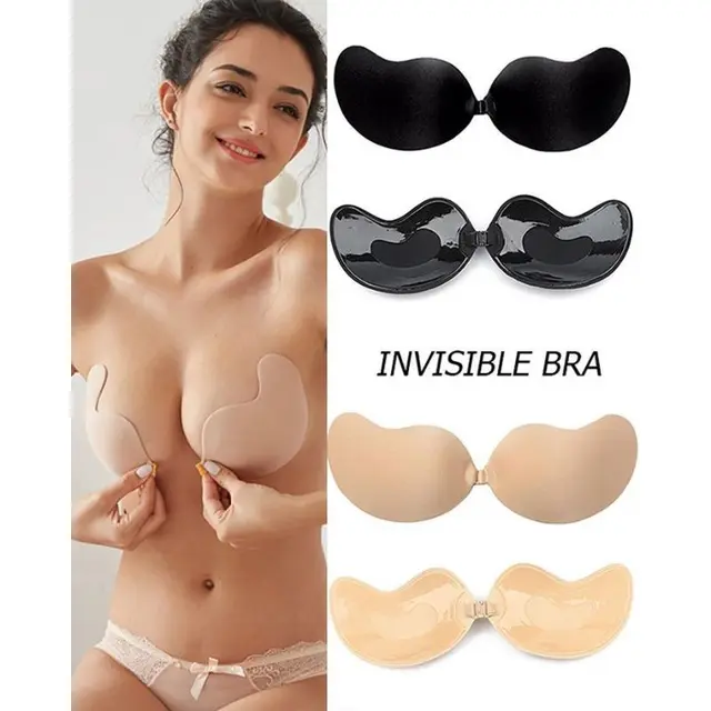 Mango Sticky Bra Adhesive BH Tempel Push Up angel Pluff Front Clip Baju Pesta Magic Free Bra Backless Invisible 2
