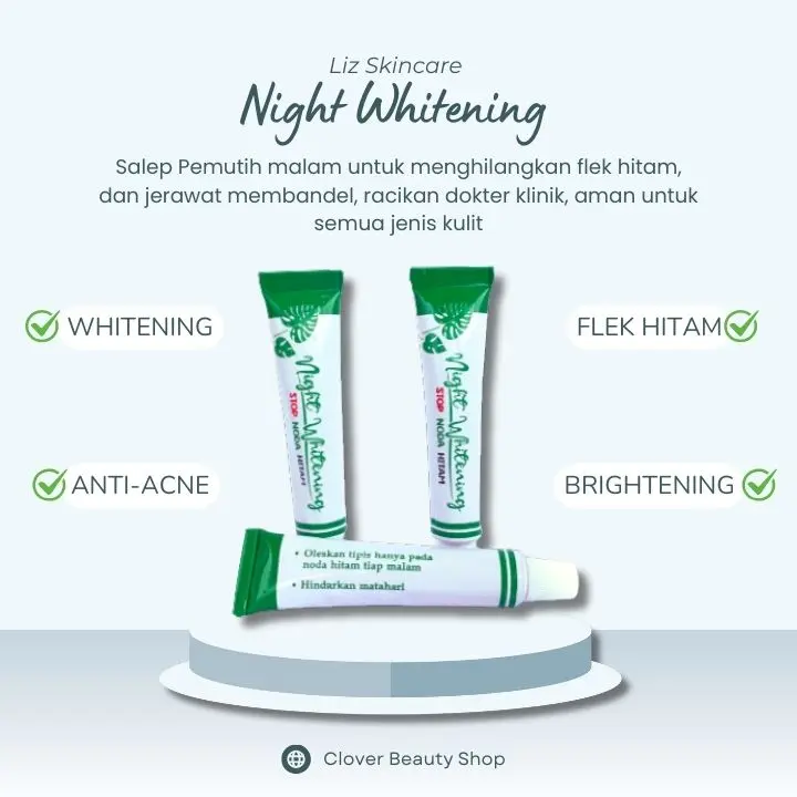 LIZ SKINCARE NIGHT WHITENING SALEP FLEK HITAM MENGHILANGKAN NODA HITAM DI WAJAH SALEP FLEK HITAM WAJAH Perawatan Pelembab Mencerahkan Muka Pencerah Treatment Moisturizer